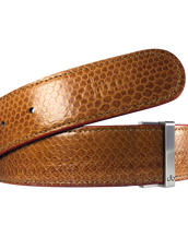 Light Brown Snakeskin Leather Belt
