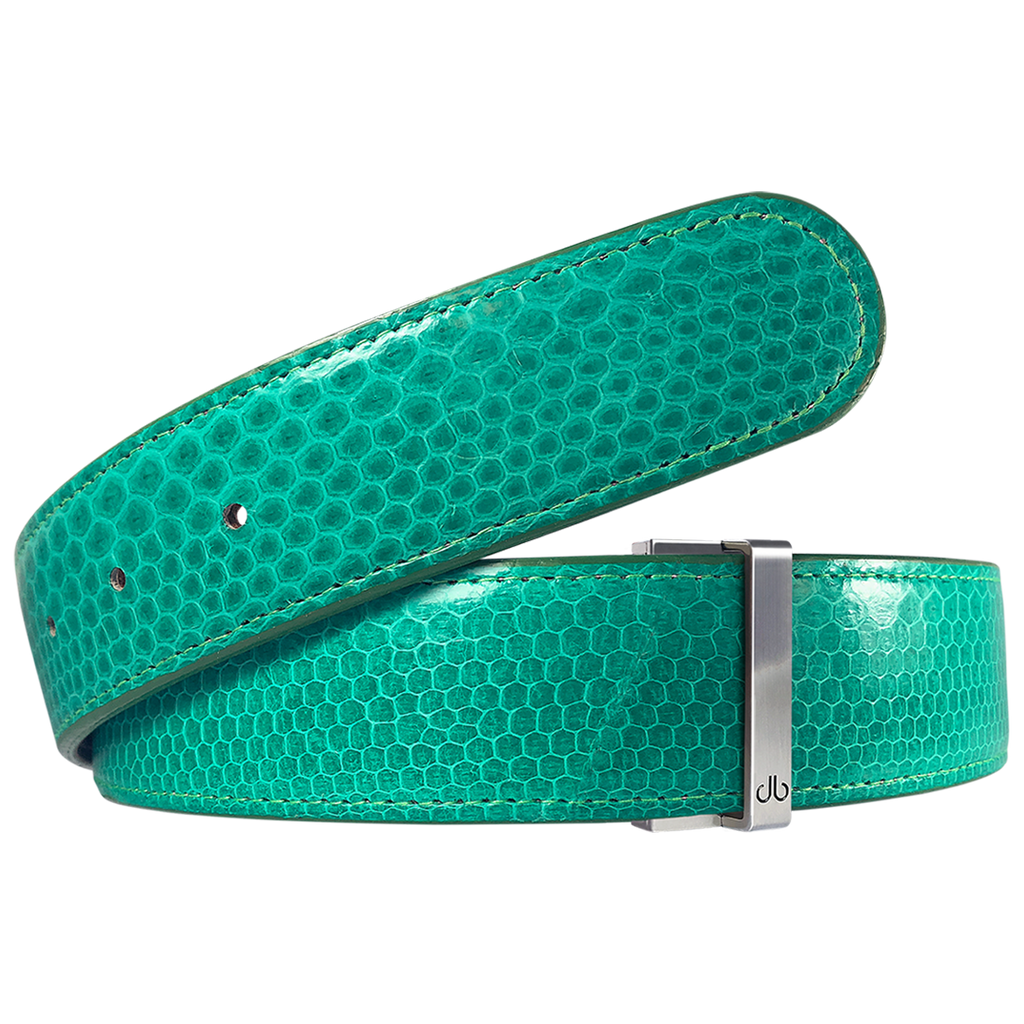 Green Snakeskin Leather Belt