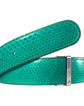 Green Snakeskin Leather Belt