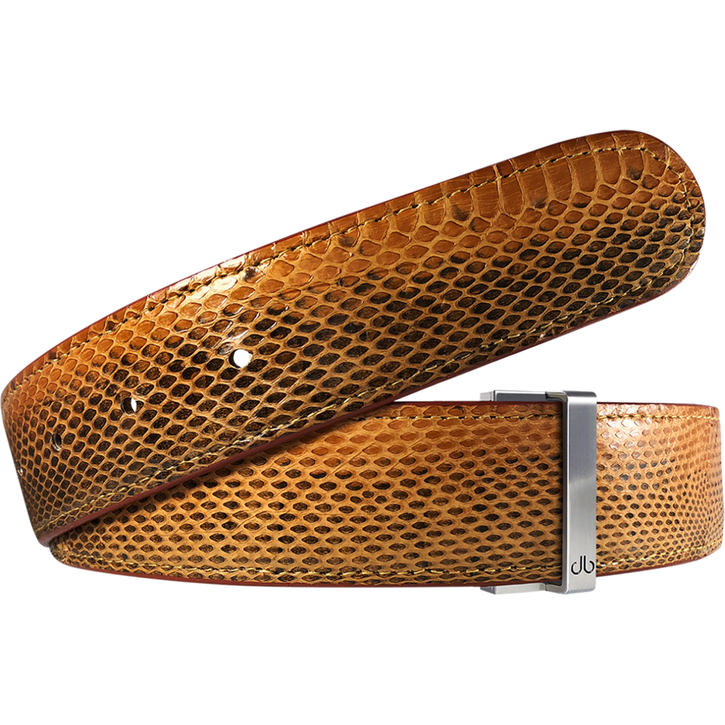 Medium Brown Snakeskin Leather Belt