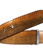 Medium Brown Snakeskin Leather Belt