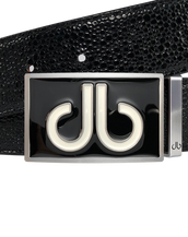 Black Stingray Texture Leather Belt
