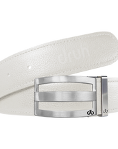 White Full Grain Textured Leather Strap with Buckle