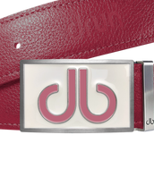 Pink Full Grain Leather Texture Belt with Buckle