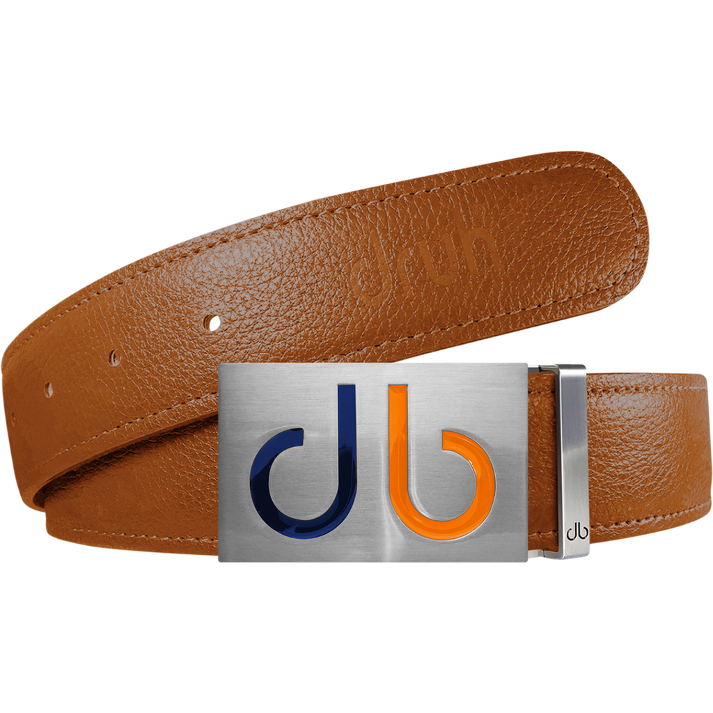 Orange Full Grain Textured Leather Strap with Buckle