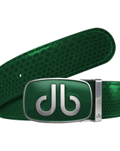 Green Snakeskin Leather Belt with buckle