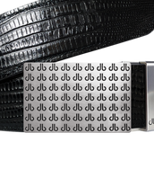 Black Lizard Textured Leather Belt with buckle