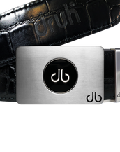 Ballmarker Black Crocodile Leather Texture Belt