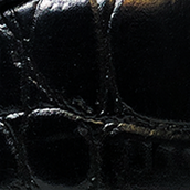 Black Crocodile Textured Leather Belt