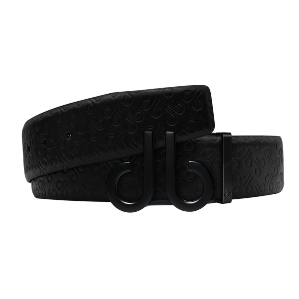 Druh Gold Embossed Belt Embossed Leather Belt - db Icon Pattern main image 4