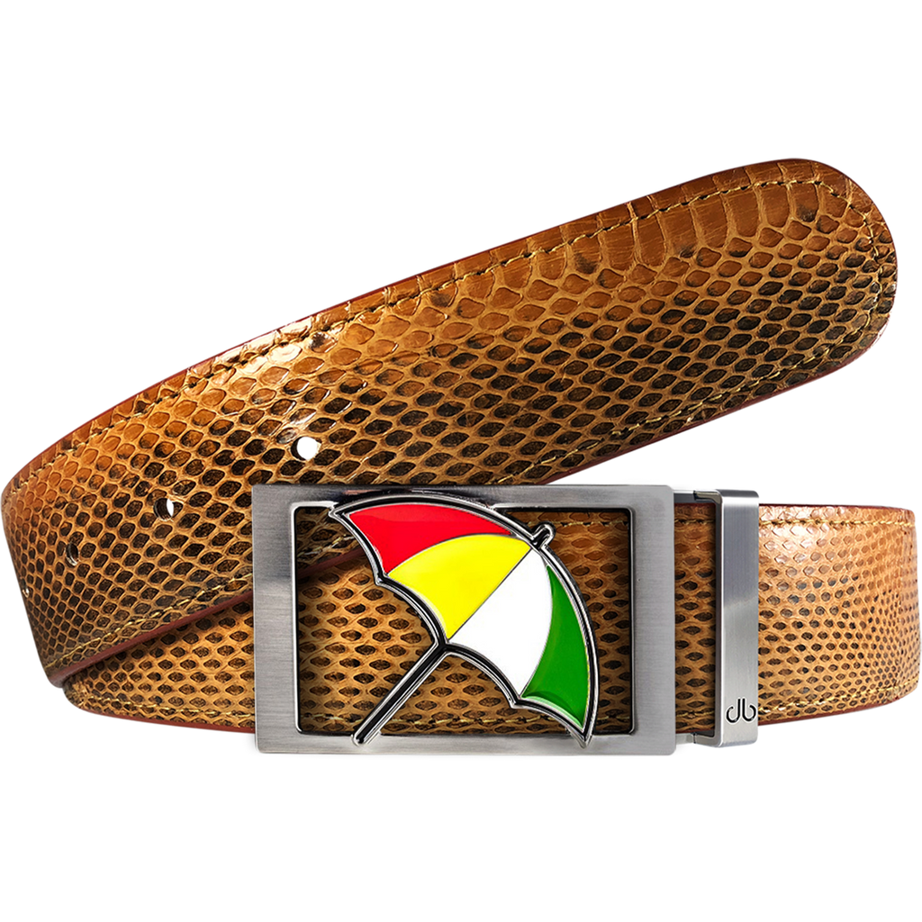 Arnold Palmer Snakeskin Leather Belt in Brown