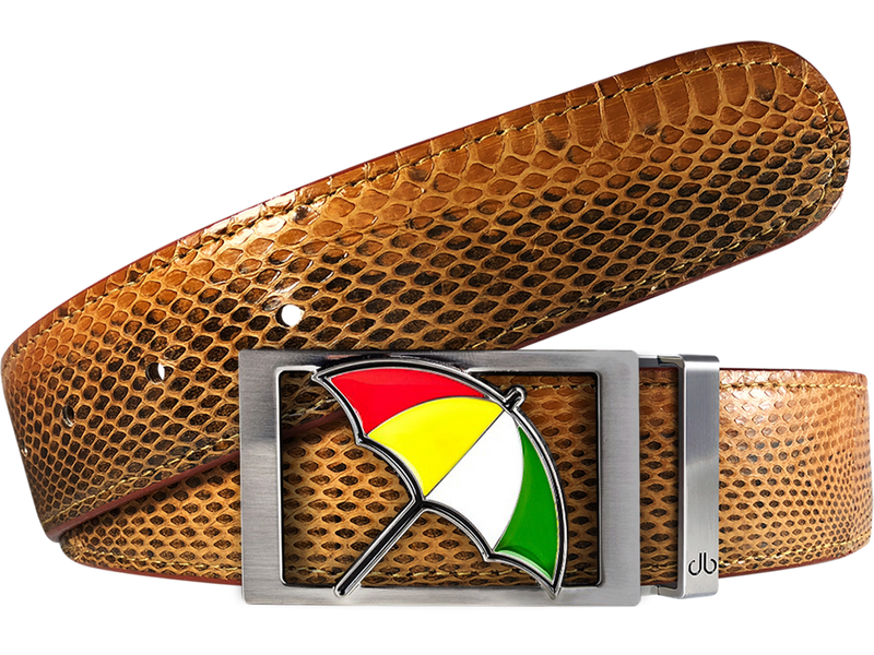 Arnold Palmer Snakeskin Leather Belt in Brown