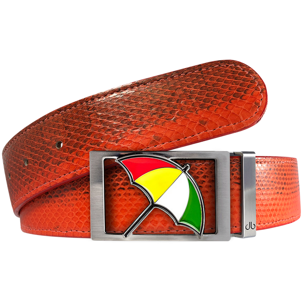 Arnold Palmer Snakeskin Leather Belt in Red