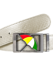 Arnold Palmer Snakeskin Leather Belt in White