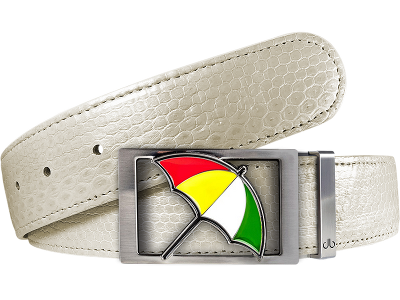 Arnold Palmer Snakeskin Leather Belt in White