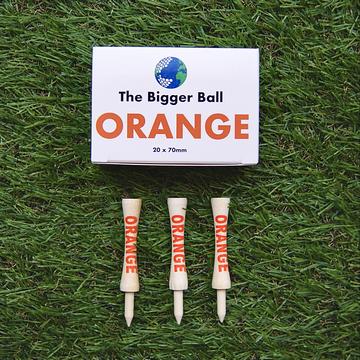 The Bigger Ball - Bamboo Castle Golf Tees - Orange 70mm