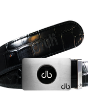 Ballmarker Black Crocodile Leather Texture Belt