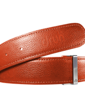 Orange Full Grain Texture Leather Belt