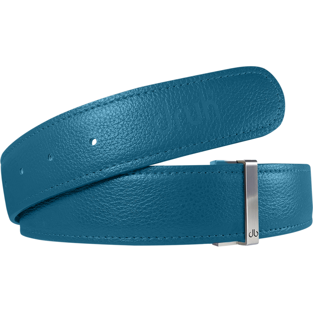 Aqua Full Grain Textured Leather Belt