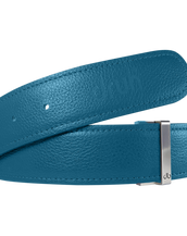 Aqua Full Grain Textured Leather Belt