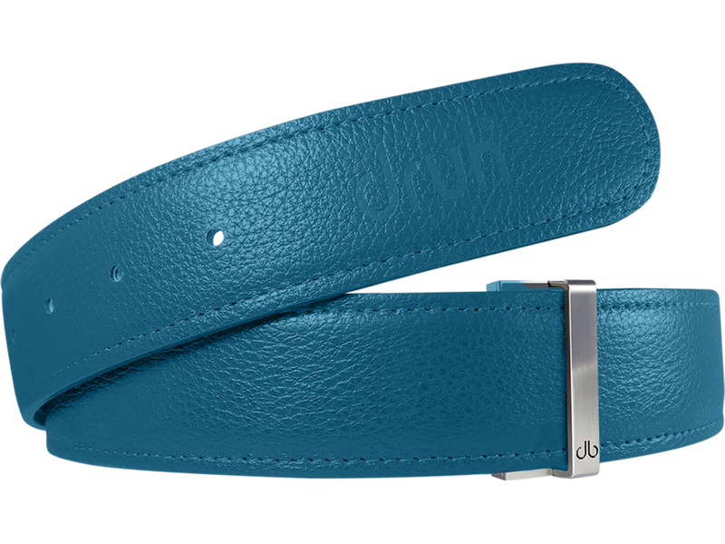 Aqua Full Grain Textured Leather Belt