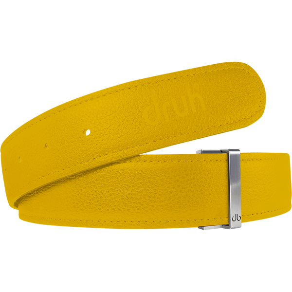 Yellow Full Grain Textured Leather Belt