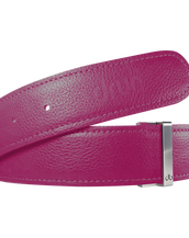 Pink Full Grain Texture Leather Belt