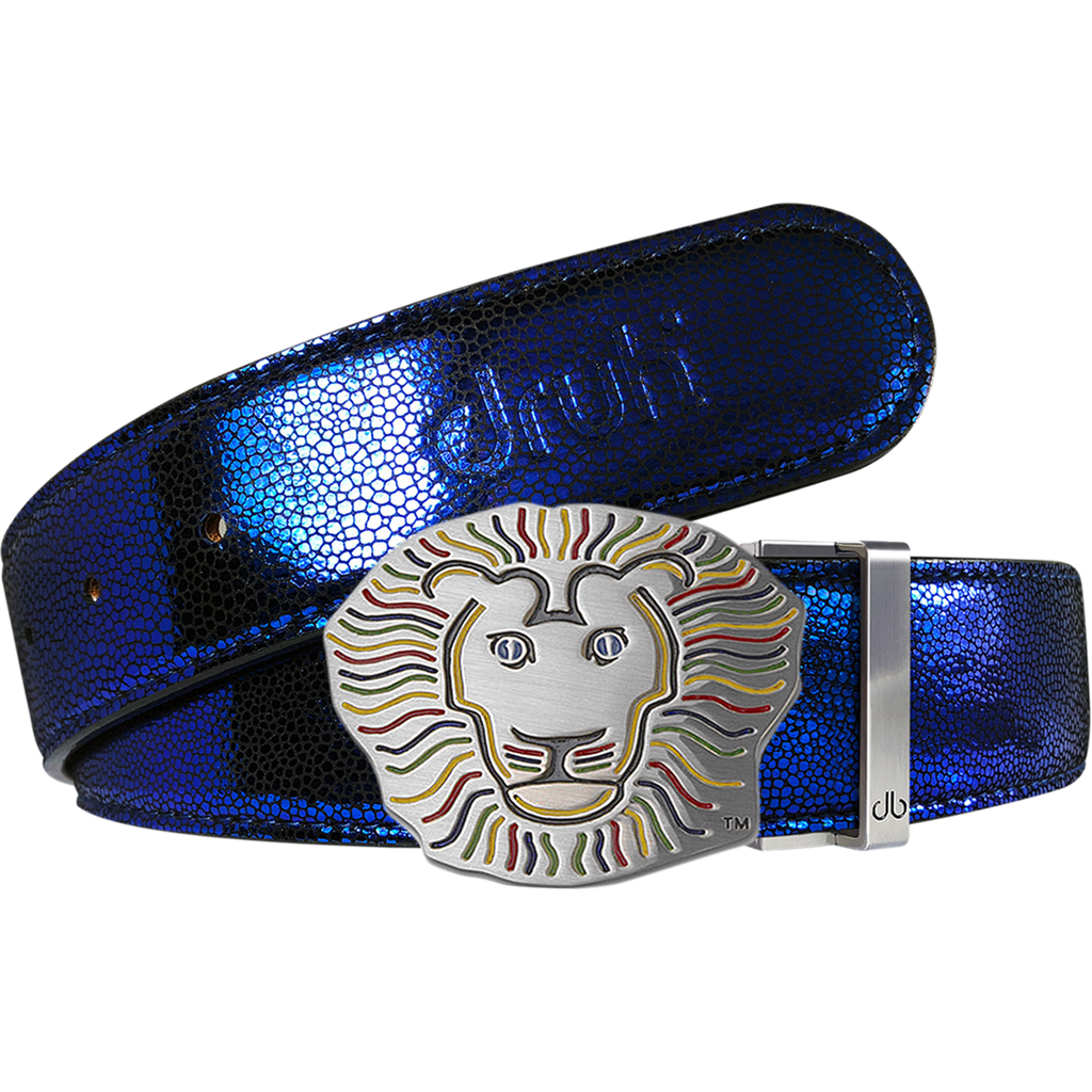 John Daly Lion Buckle and Stingray Leather Belt in Blue