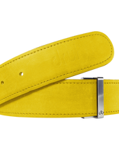 Yellow Plain Textured Leather Belt