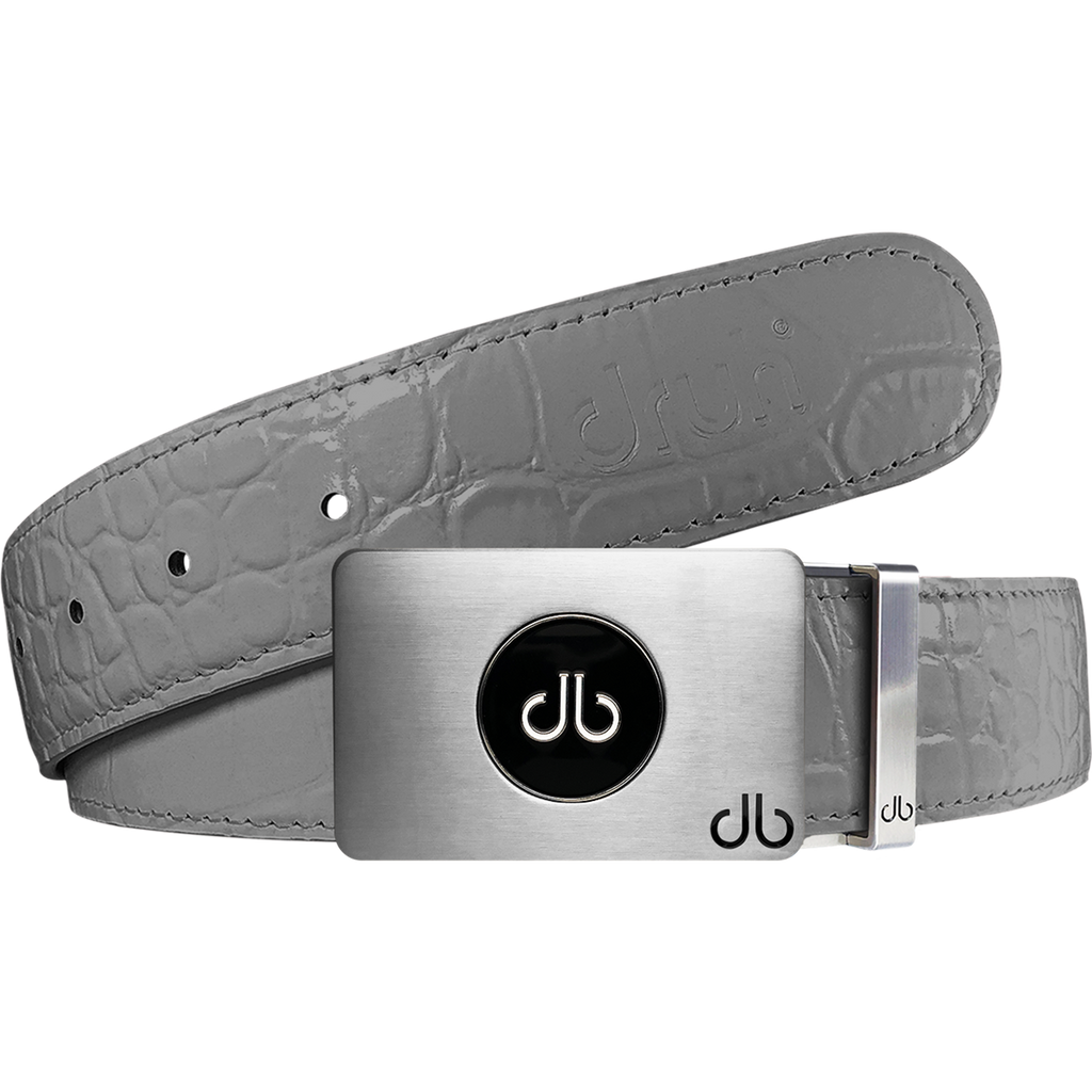 Ballmarker Grey Crocodile Leather Texture Belt