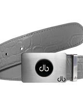 Ballmarker Grey Crocodile Leather Texture Belt