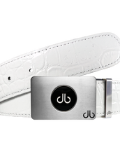 Ballmarker White Crocodile Leather Texture Belt