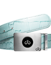 Ballmarker Aqua Crocodile Leather Texture Belt