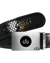 Ballmarker Black Snakeskin Leather Texture Belt