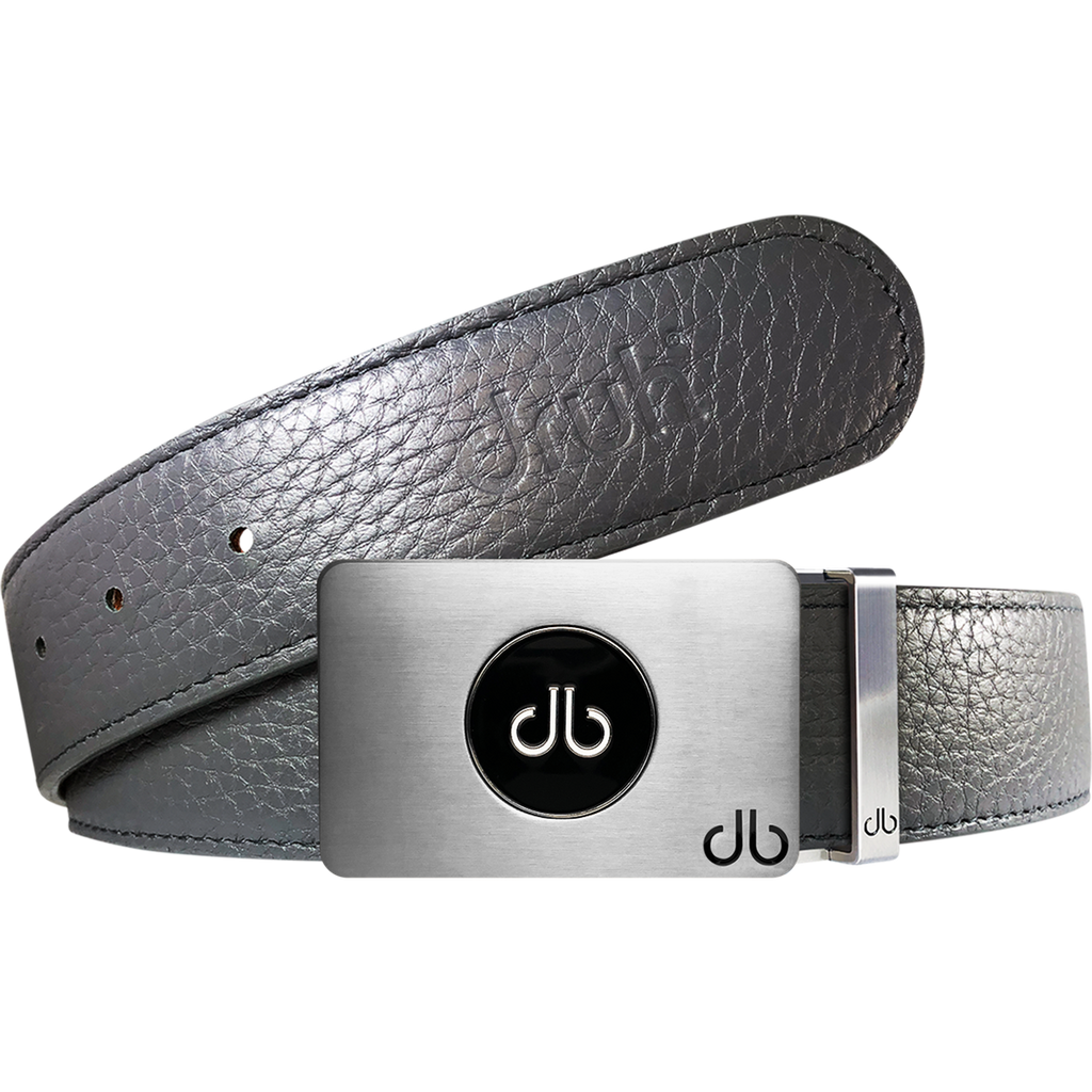 Ballmarker Grey Full Grain Leather Texture Belt