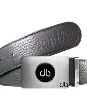 Ballmarker Grey Full Grain Leather Texture Belt