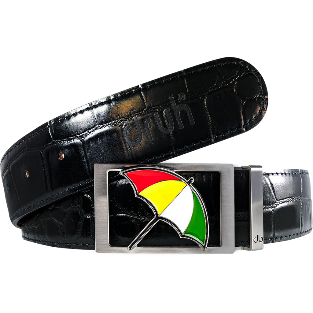 Arnold Palmer Crocodile Leather Belt in Black