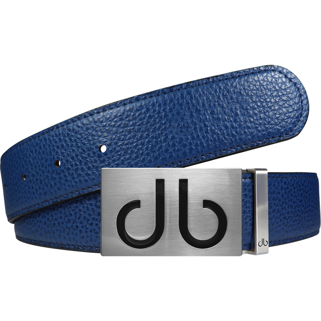 Full Grain Leather Belt in Blue with Blue ‘db’ infill Buckle