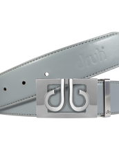 Full Grain Leather Belt in Grey with Silver ‘db’ Thru Buckle