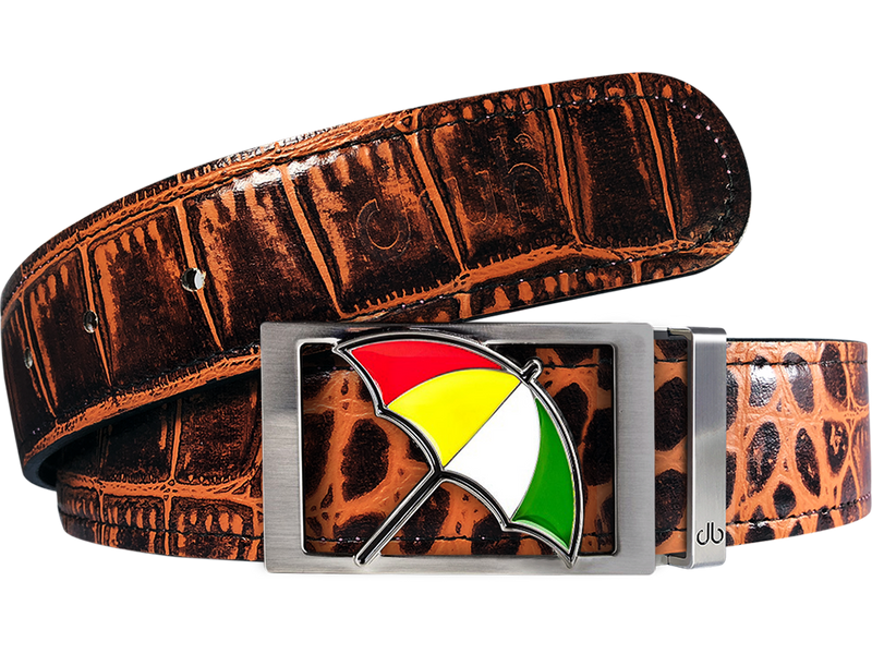 Arnold Palmer Crocodile Leather Belt in Light Brown
