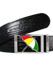 Arnold Palmer Ballmarker Buckle and Lizard Leather Belt in Black