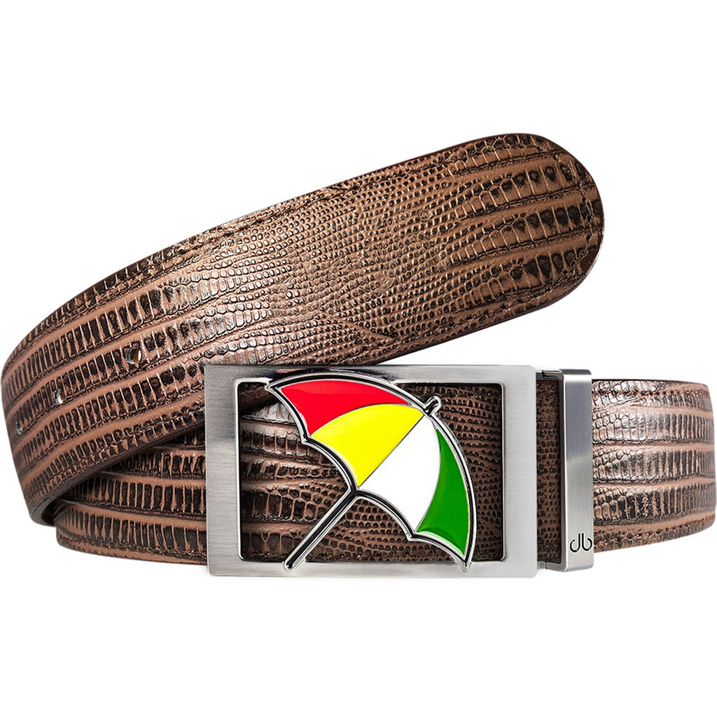 Arnold Palmer Ballmarker Buckle and Lizard Leather Belt in Brown