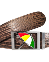 Arnold Palmer Ballmarker Buckle and Lizard Leather Belt in Brown