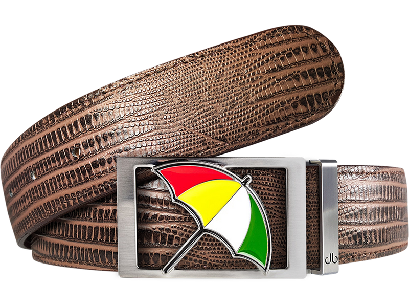 Arnold Palmer Ballmarker Buckle and Lizard Leather Belt in Brown