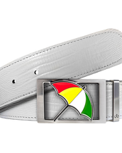 Arnold Palmer Ballmarker Buckle and Lizard Leather Belt in White