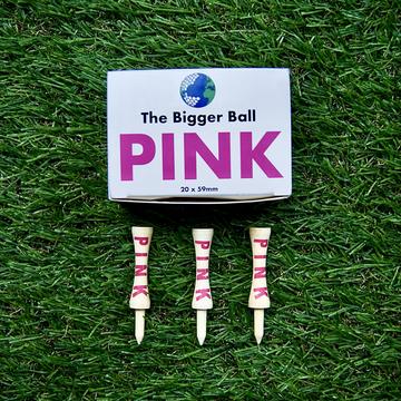 The Bigger Ball - Bamboo Castle Golf Tees - Pink 59mm