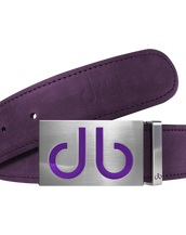 Purple Plain Leather Texture Belt with Buckle