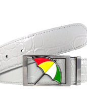 Arnold Palmer Crocodile Leather Belt in White