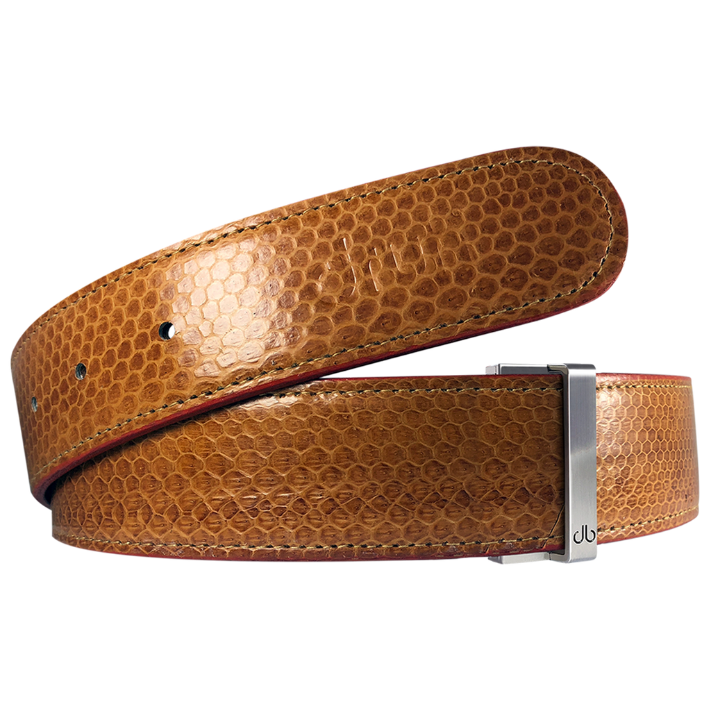 Light Brown Snakeskin Leather Belt