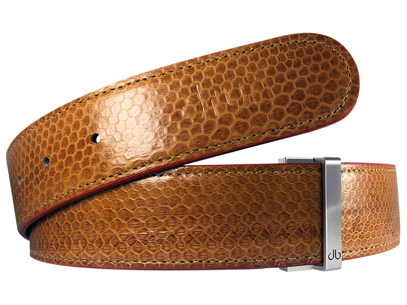 Light Brown Snakeskin Leather Belt